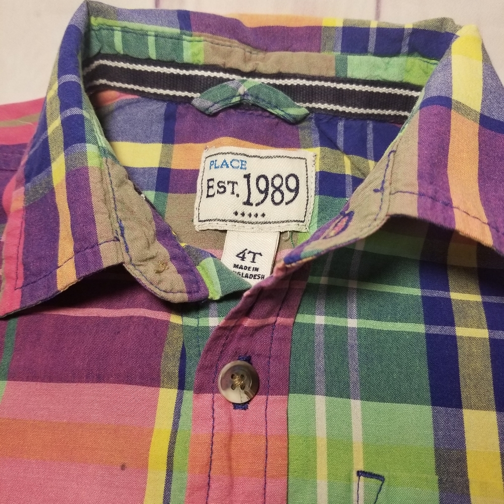 Boys Toddler, 4T, Childrens Place dress shirt but - Picture 2 of 4